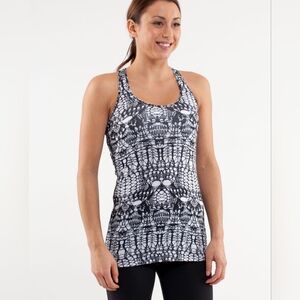 Lululemon Cool Racerback White Black Glacier Lace